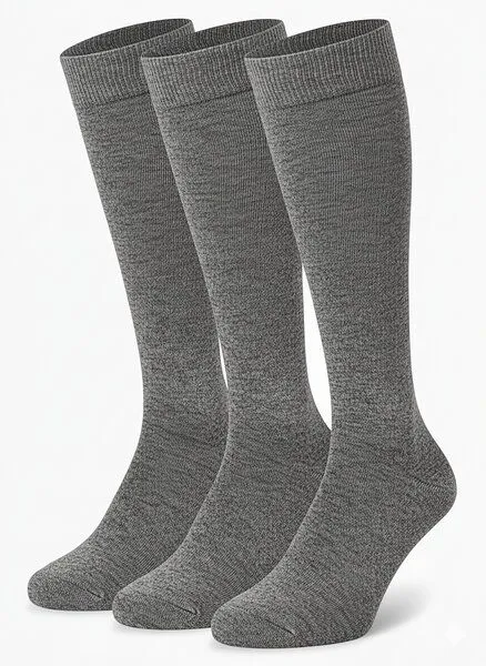 Opi and Max Opi and Max Socken Fuer Damen Herren 3 oder 12 Paar Kniestrümpfe aus 98% Bio-Baumwolle GOTS zertifizierte, Grau melange, – Produktbild 2 von 2