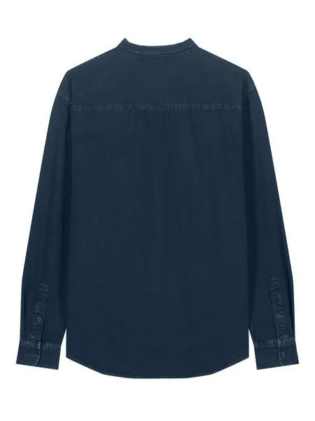 Life-Tree Life-Tree Hemd aus Biobaumwolle Fairwear für Herren Circle mit Brust-Logo, Blau, – Produktbild 4 von 5