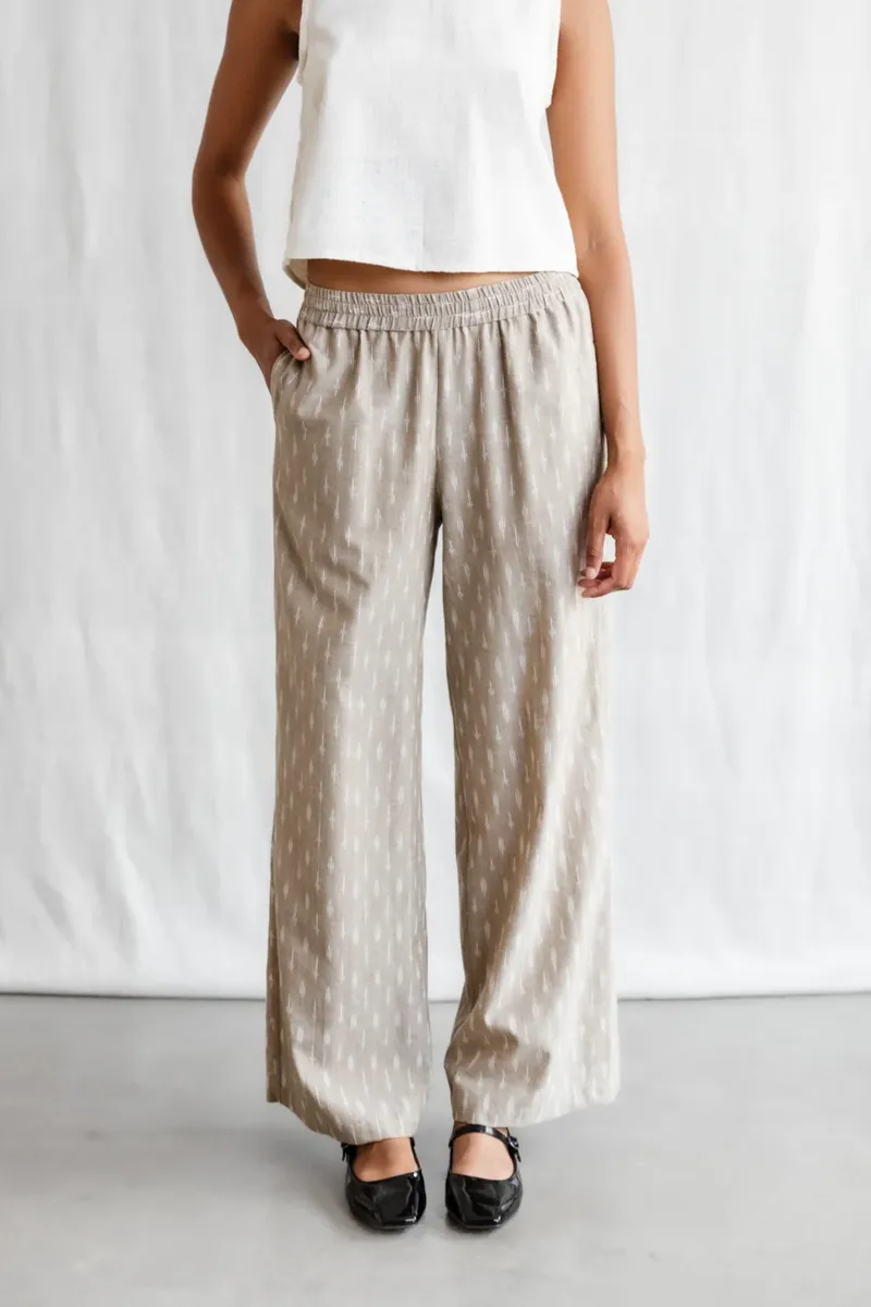 Jyoti - Fair Works Jyoti - Fair Works Damen vegan Hose Jayan Beige/Weiß, Weiß, – Produktbild 2 von 2