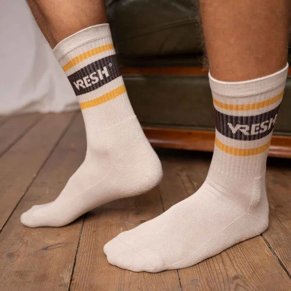 Vresh Clothing Vresh Clothing Varis - Socken aus Biobaumwoll-Mix, Braun/senf, – Produktbild 1 von 4