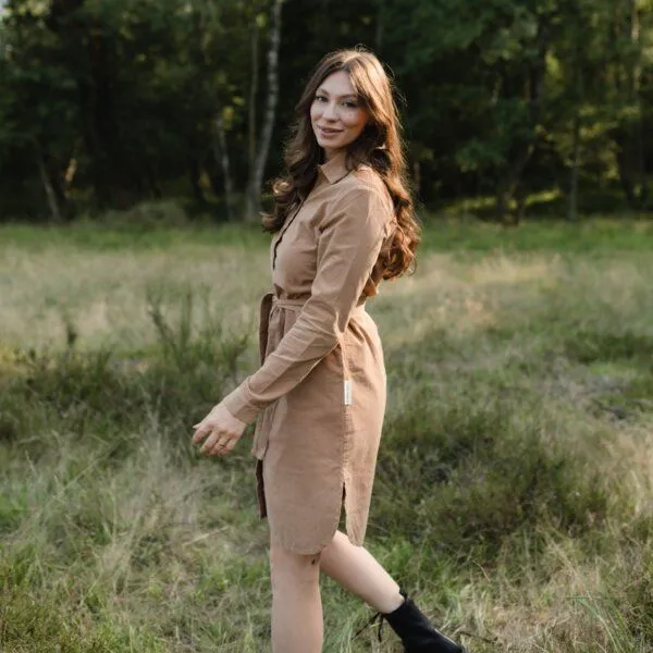 NORDLICHT NORDLICHT Cord Kleid Enna aus 100% Bio-Baumwolle, Braun, – Produktbild 1 von 4