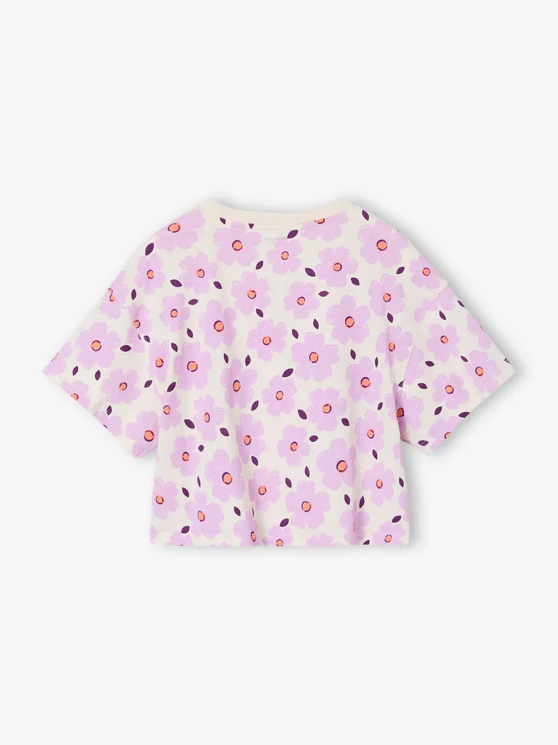 Vertbaudet Mädchen T-Shirt in Cropped-Länge, Wollweiß, – Produktbild 3 von 4