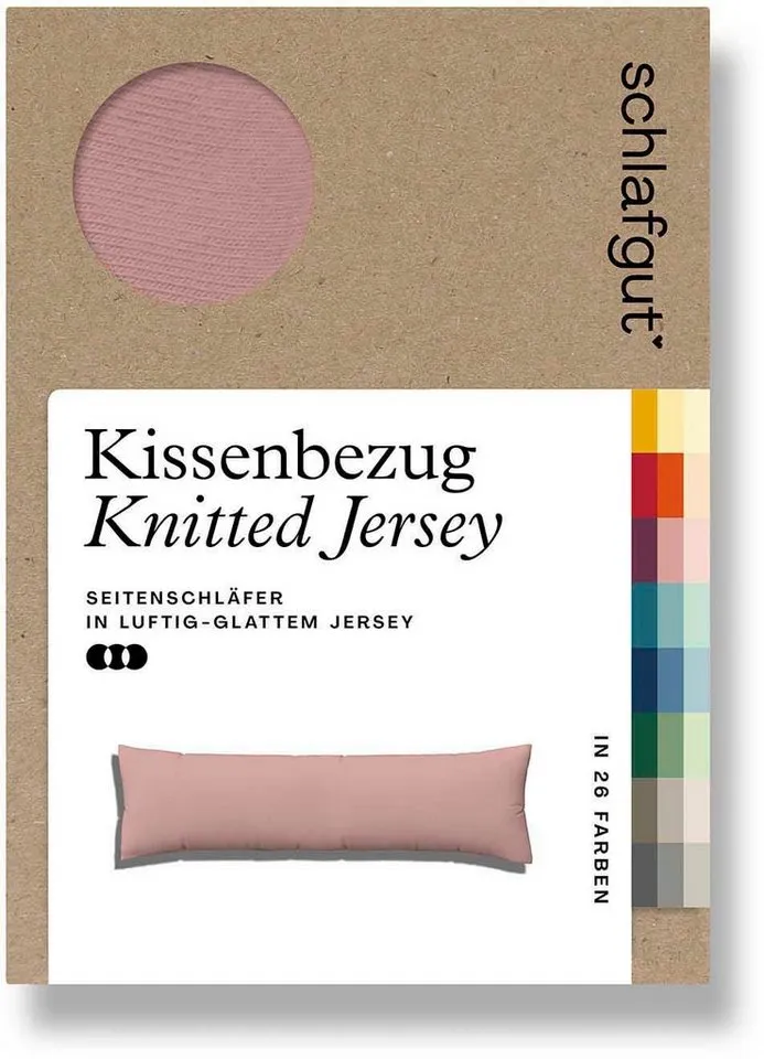 Schlafgut Schlafgut Seitenschläferkissenbezug Pure Seitenschläferkissen, (1 Stück), aus Bio-Baumwolle, Lila, – Produktbild 2 von 5