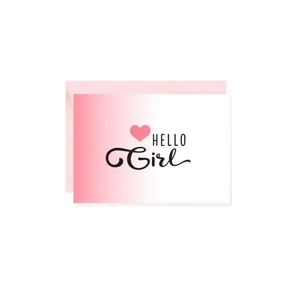 Bow & Hummingbird Bow & Hummingbird Mini-Grußkarte Hello Girl – Produktbild 1 von 2