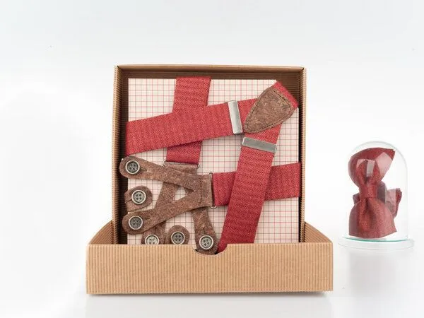 klYmp klYmp Hosenträger + Fliege Leinen Vegan, Kamin, – Produktbild 2 von 4