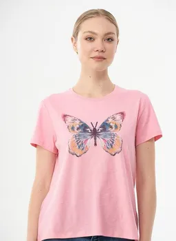 ORGANICATION ORGANICATION T-Shirt aus Bio-Baumwolle mit Schmetterlings-Print – Produktbild 1 von 1