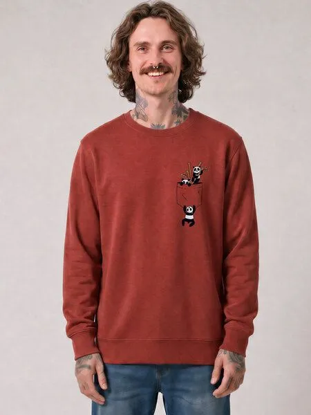 watapparel watapparel Sweatshirt Unisex Pocket Pandas, Earthy red, – Produktbild 2 von 2