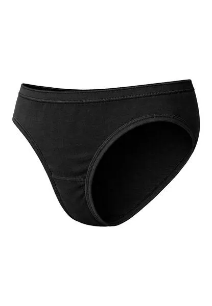 Haasis Bodywear Haasis Bodywear Damen Mini Slip m. Glanzgummi, 3er Pack, Bio Baumwolle, Schwarz, – Produktbild 3 von 4