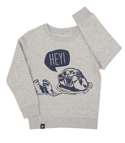 päfjes päfjes Hey Oskar Otter - Fair Wear Kinder/Kids Sweater, Grau, – Produktbild 2 von 4