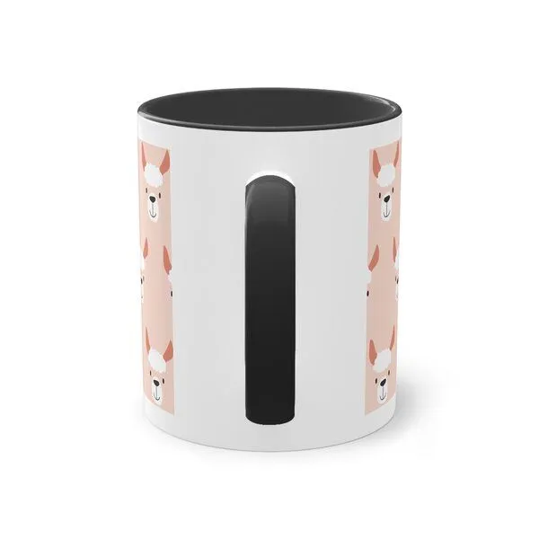 PepMelon Lama Tasse mit Farbe innen, Be Llamazing, lustige Lama Weihnachtstasse, Schwarz, – Produktbild 6 von 7