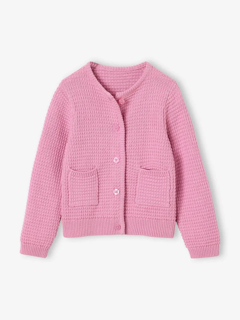 Vertbaudet Strickjacke mit Taschen Mädchen, Lila, – Produktbild 2 von 4