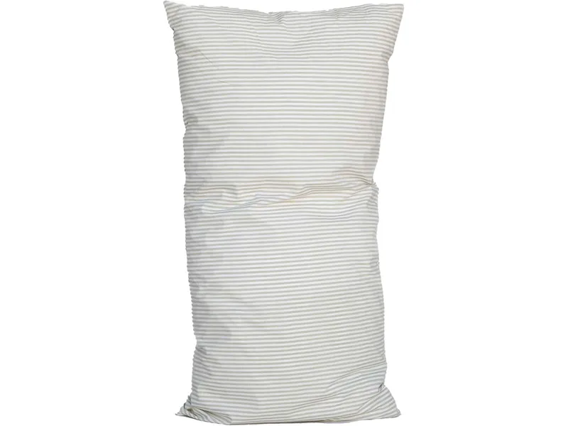 MELA MELA Perkal Kopfkissenbezug MAJULI Stripes, Thymian / naturweiss gestreift, – Produktbild 1 von 4