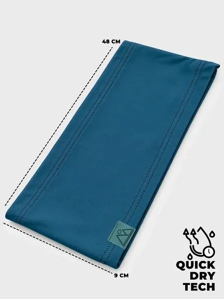 nice to meet me nice to meet me Stirnband zum Laufen & Sport – schnelltrocknendes Schweißband aus ECONYL® regeneriertem Nylon, Navy, – Produktbild 3 von 4