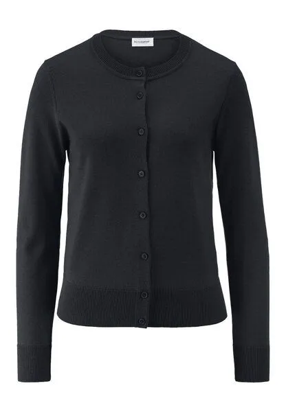 hessnatur hessnatur Strickjacke Regular aus reiner Bio-Merinowolle, Schwarz, – Produktbild 3 von 4