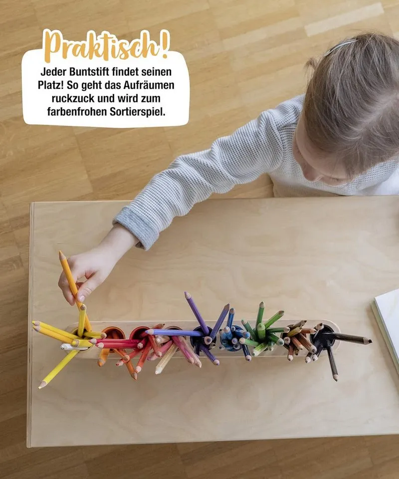 Ehrenkind Badorganizer Buntstifthalter aus Massivholz nach Montessori, Kinder (1 St., Schreibtischorganizer), aus FSC® zertifizierten Holz – Produktbild 3 von 5