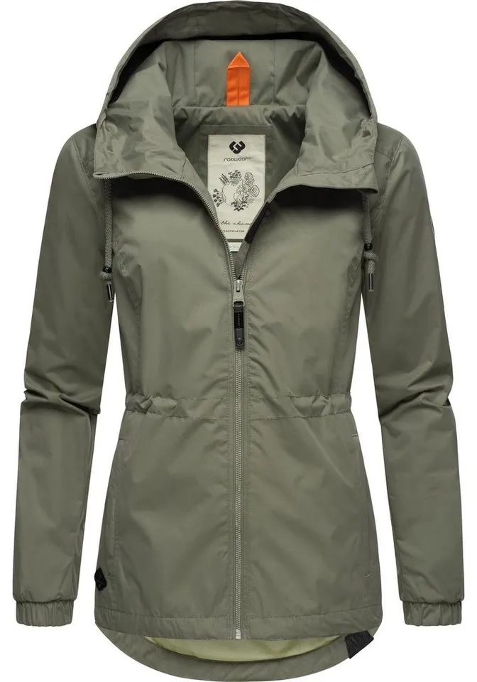 ragwear ragwear Outdoorjacke Danka Wasserdichte Übergangsjacke mit großer Kapuze, Gelb|grün, – Produktbild 2 von 5