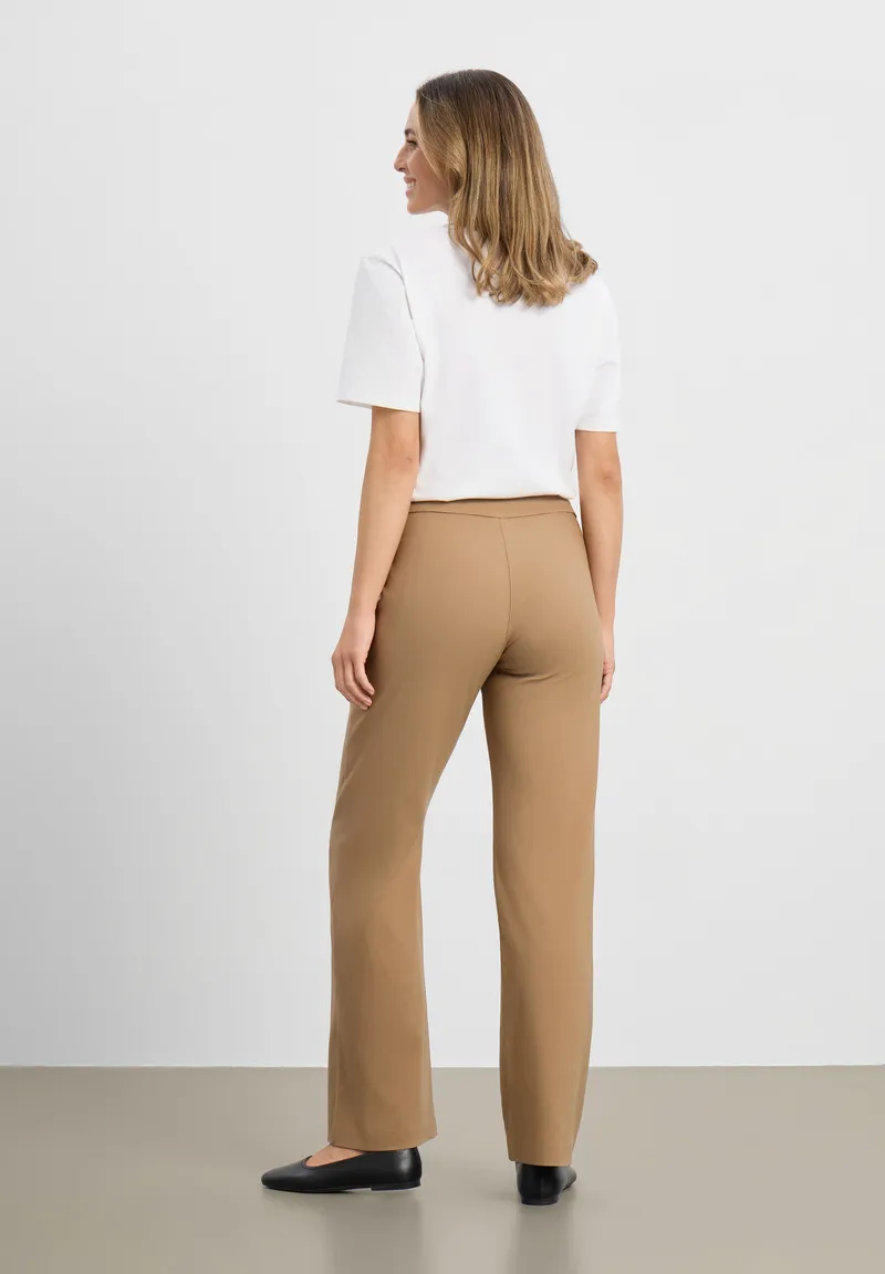 LAURIE LAURIE Damen vegan Hose Thea Straight Mittellang, Nougat, Braun, – Produktbild 1 von 2