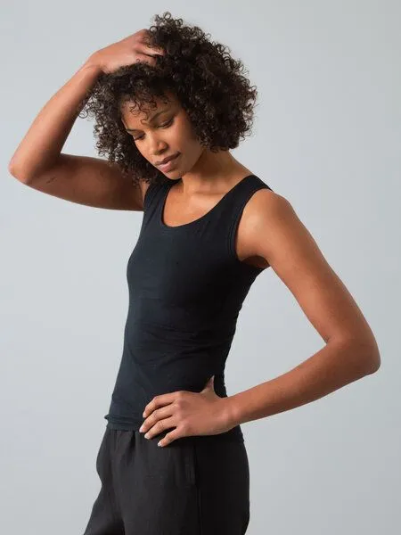 Honest Basics Honest Basics Stretch-Tank-Top, Schwarz, – Produktbild 1 von 3