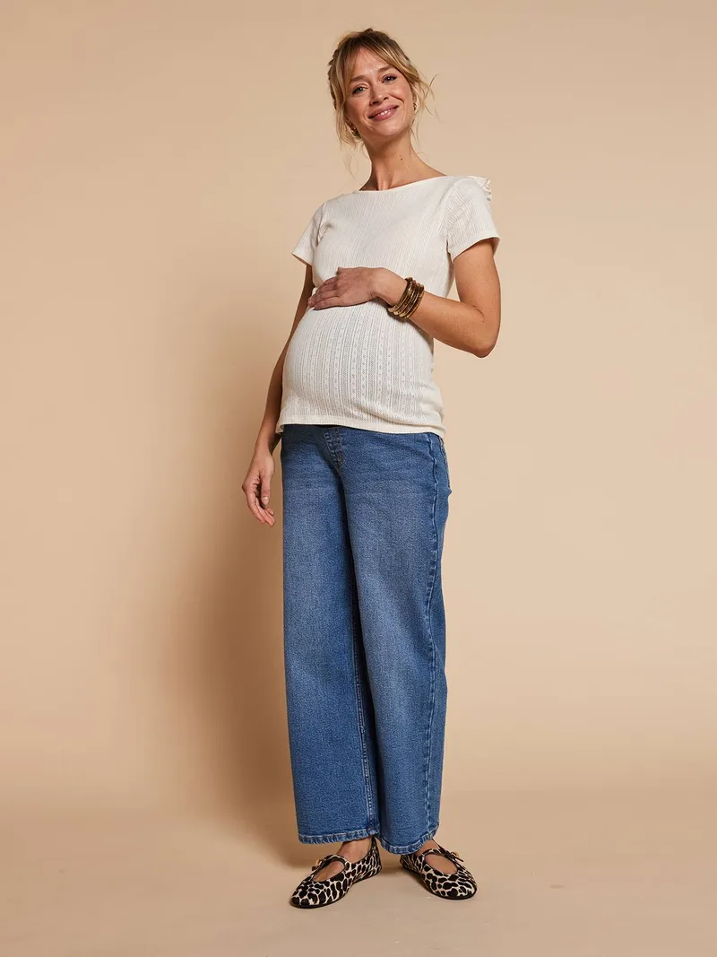 Envie De Fraise Weite Umstandsjeans ENVIE DE FRAISE, Double stone, – Produktbild 2 von 4