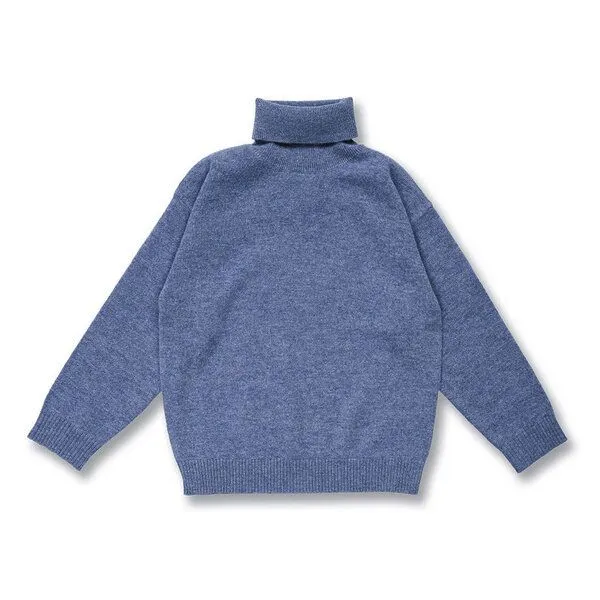 Sense Organics Sense Organics Kinder Rollkragenpullover aus Merinowolle, Modell FEOO, Denimblau melange, – Produktbild 1 von 3