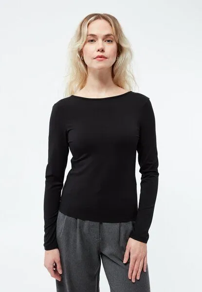 Givn Berlin Givn Berlin Longsleeve GBMIMI aus TENCEL mit tiefem Rückenausschnitt, Black (tencel), – Produktbild 1 von 4
