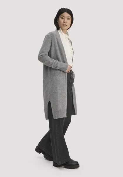 hessnatur hessnatur Strick Jacke Relaxed aus Bio-Schurwolle mit Bio-Baumwolle, Grau, – Produktbild 8 von 8