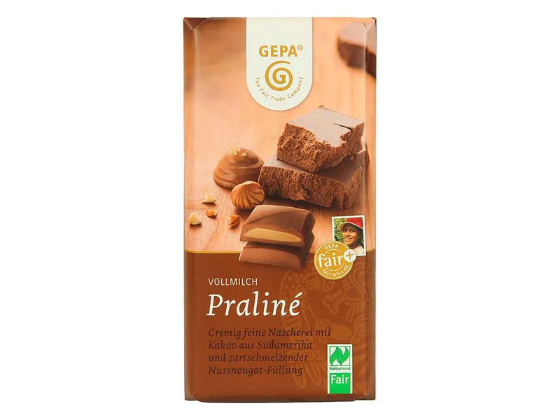 gepa GEPA Bio-Schokolade "Vollmilch Praliné" 100 g – Produktbild 1 von 1