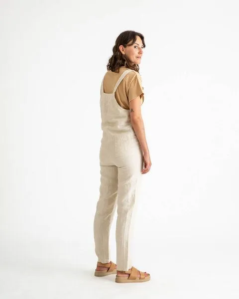MATONA Matona Latzhose für Frauen aus Leinen / Linen Overall, Almond, – Produktbild 2 von 4