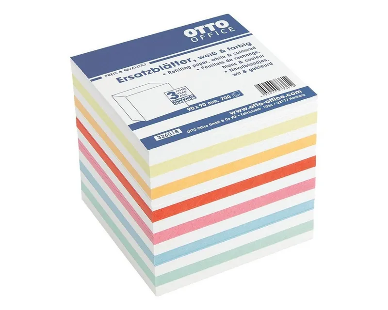 Otto Office Notizzettel, 90x90 mm, 700 Blatt, lose, Blau|bunt|gelb|grün|rot, – Produktbild 1 von 4