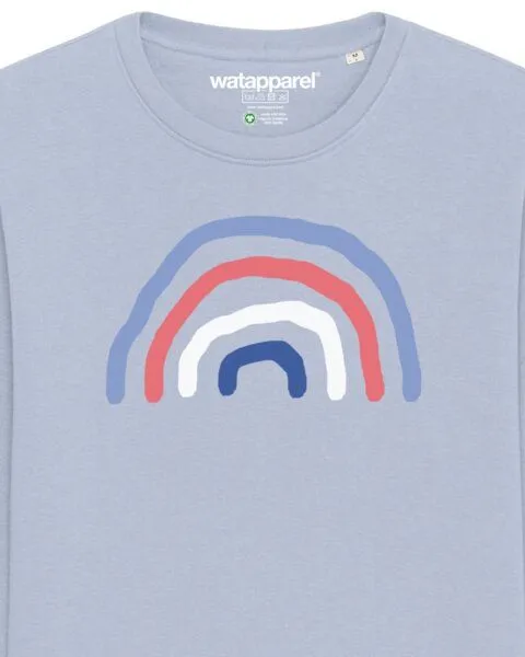 watapparel watapparel Sweatshirt Unisex Regenbogen, Serene blue, – Produktbild 3 von 3