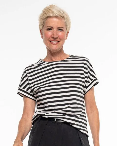 Alma & Lovis Alma & Lovis Lässiges Ringel T-Shirt aus Organic Cotton | Ringel Shirt, Raven (schwarz-weiss), – Produktbild 1 von 4