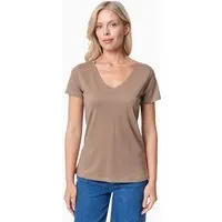 ORGANICATION ORGANICATION TAMARRA | T-Shirt aus TENCEL Modal und Bio-Baumwolle mit V-Ausschnitt, Gravel, – Produktbild 1 von 1