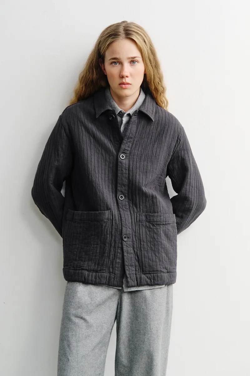 Rotholz Rotholz Damen vegan Arbeitsjacke, Gerippt Anthrazit, Grau, – Produktbild 2 von 2