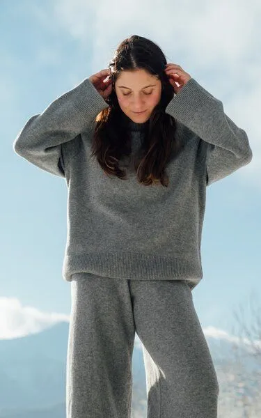 Kopyto Kopyto BARIBAL - Damen Oversize Boxy Stickpullover aus Merino-wolle RWS- zertifiziert, Creme, – Produktbild 2 von 4