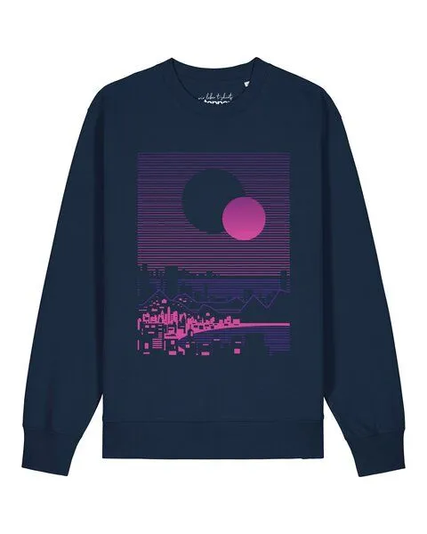 watapparel watapparel Sweatshirt Unisex Sun and Moon Skyline, French navy, – Produktbild 1 von 2