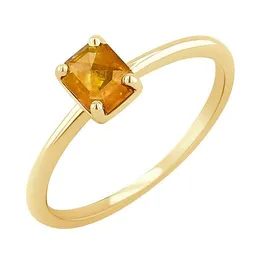 Eppi Eppi Goldring mit Salt and Pepper Diamant in Emeraldform Lucilia – Produktbild 1 von 1