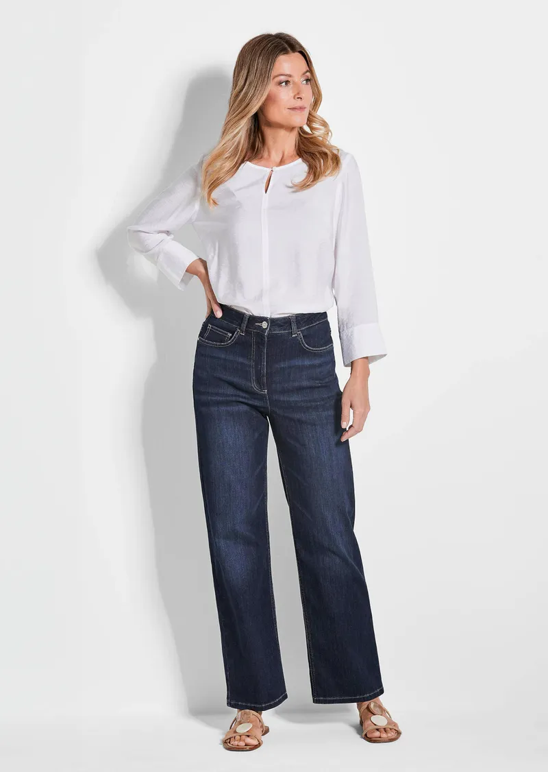 Goldner Weite Jeans VERA aus Stretch-Denim - dunkelblau - Gr. 23 von Goldner Fashion, Blau, – Produktbild 2 von 3
