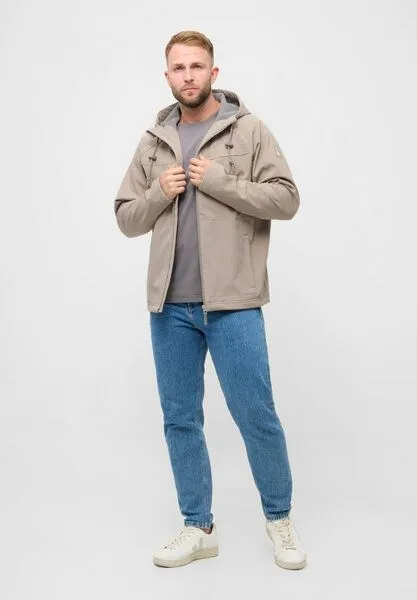 derbe derbe Softshelljacke „Isleby“, Cobblestone neutral gray, – Produktbild 3 von 4