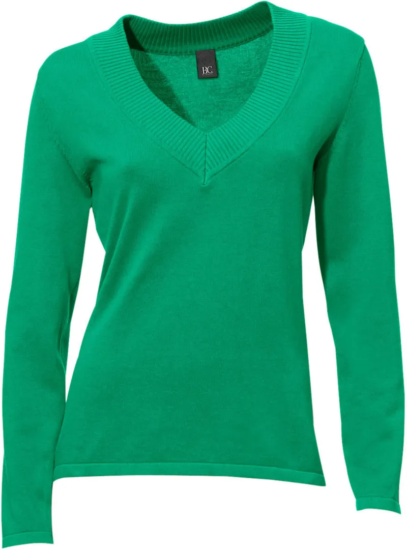 heine V-Ausschnitt-Pullover grün, Grün, – Produktbild 2 von 2