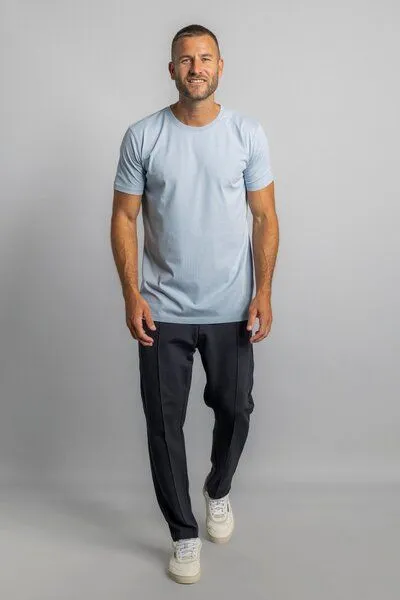 DIRTS dirts Premium Blank T-Shirt SLIM, Mellow blue, – Produktbild 3 von 5
