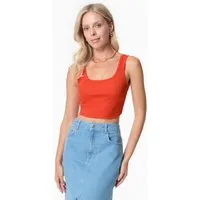ORGANICATION ORGANICATION IRISS | Ripp-Crop-Top aus TENCEL Modal und Bio-Baumwolle, Red hot, – Produktbild 1 von 1