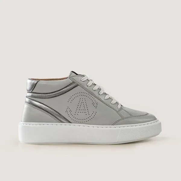 AGAZI AGAZI BLANKA - apple leather sneakers, Grey, – Produktbild 1 von 4