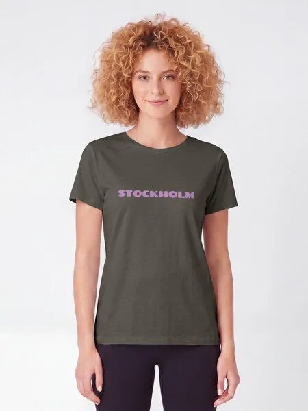 watapparel watapparel T-Shirt Frauen Stockholm Flora, Khaki, – Produktbild 3 von 3