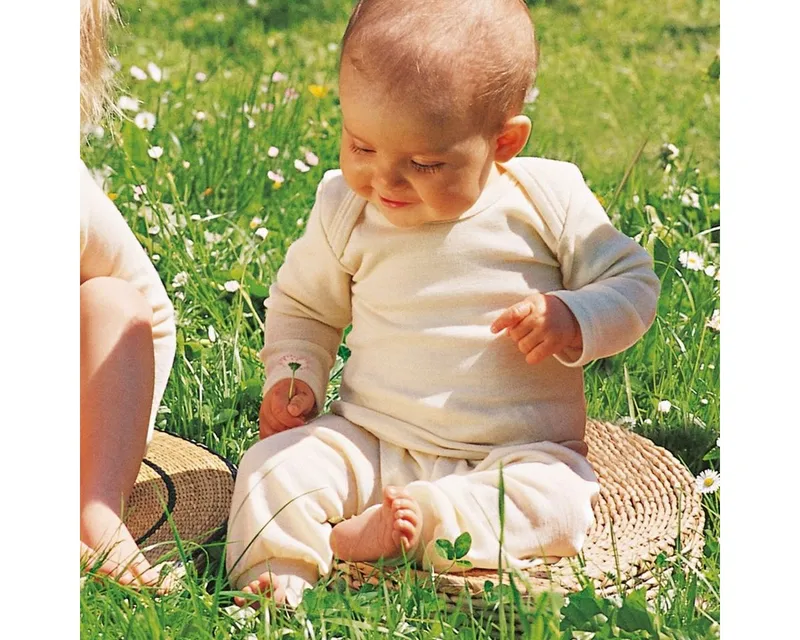 Engel Naturkleidung Schlupfhose (1-tlg) Schlupf-Babyhose aus Bio Merinoschurwolle / Seide, Grau, – Produktbild 3 von 4
