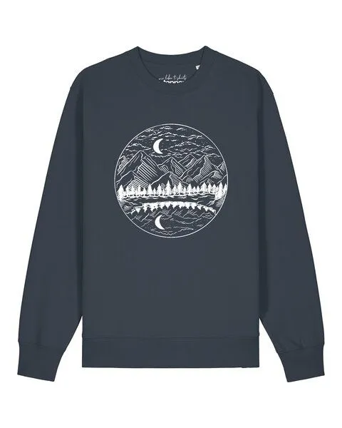 watapparel watapparel Sweatshirt Unisex Mountains by night, India ink grey, – Produktbild 1 von 2