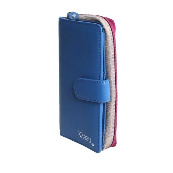 Vargu Vargu Echtleder Geldbörse SABA 1-A, Blue - cranberry, – Produktbild 1 von 4