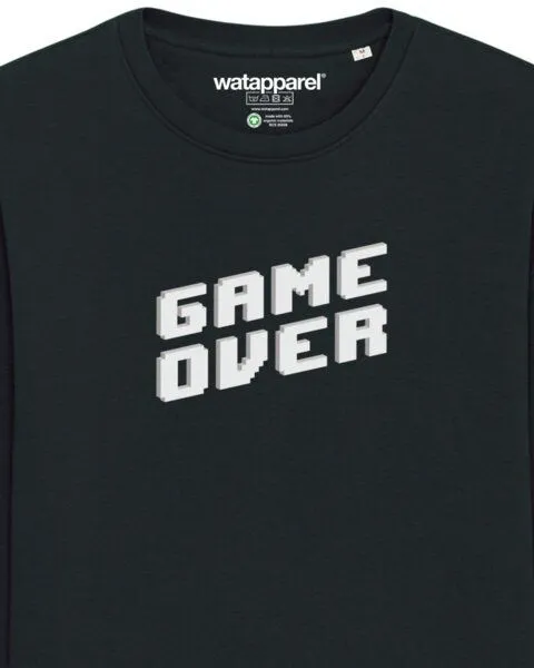 watapparel watapparel Sweatshirt Unisex Game Over, Black, – Produktbild 3 von 3