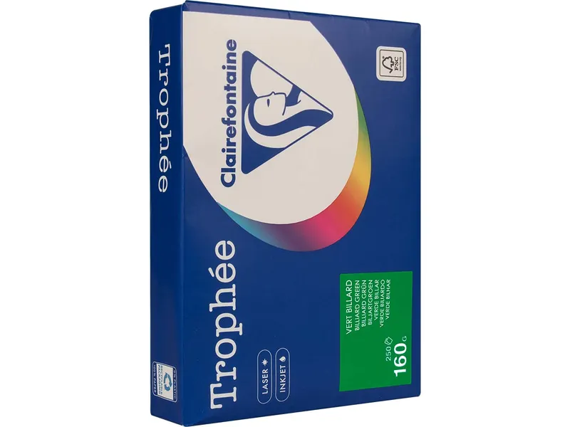 Clairefontaine 250 Blatt Clairfontaine Farbiges Kopierpapier "Trophee" 160 g/m², DIN A4, billiardgrün – Produktbild 1 von 1