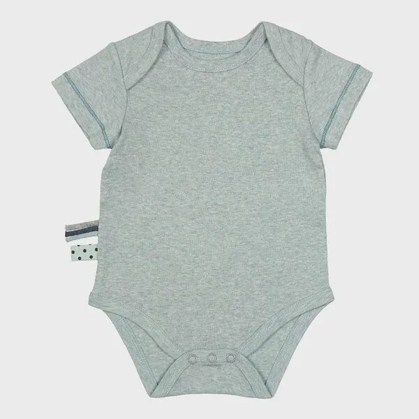 OrganicEra Baby S/S Kurzarm Bodysuit 'OrganicEra' aus Bio-Baumwolle, Aqua melange (grün), – Produktbild 2 von 4