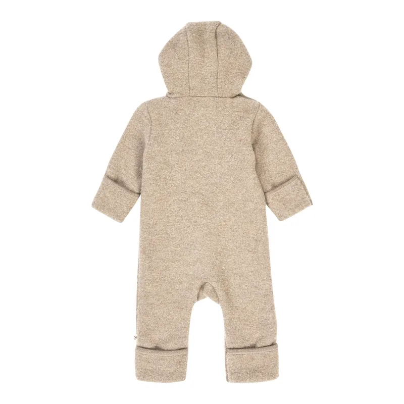 müsli Müsli Wollfleece-Overall mit Klappfuß und Kapuze mit Ohren, Beige, – Produktbild 1 von 1